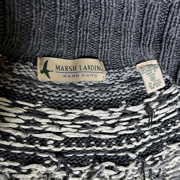Marsh Landing Hand Knits Fair Isle Zip up Cardigan Sweater - Picture 5 of 6